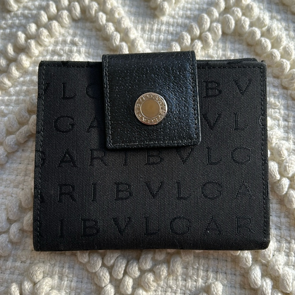 BVLGARI Canvas Leather Bifold Wallet